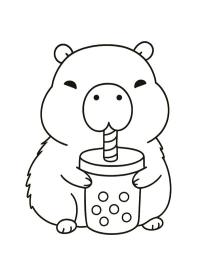 Capybara bubor&eacute;kte&aacute;t iszik