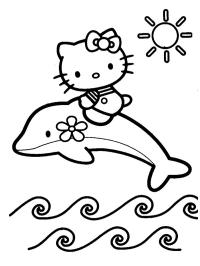 Hello Kitty a delfin hátán