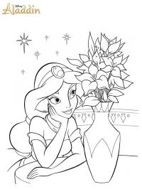 Jázmin hercegnő virágokkal vázában