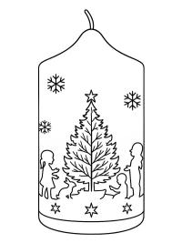 Kar&aacute;csonyi gyertya kar&aacute;csonyf&aacute;val