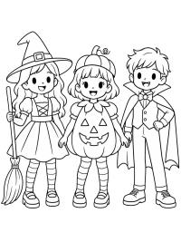 Gyerekek halloweenjelmezben