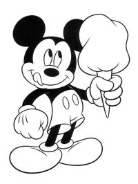 Mickey egér fagyit eszik