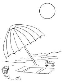 Strandrészlet napernyővel