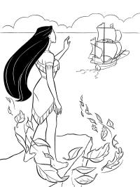 Pocahontas búcsút int a hajónak