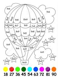 Számos színező hőlégballon