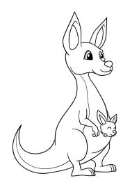 Aranyos kengurú a kicsijével