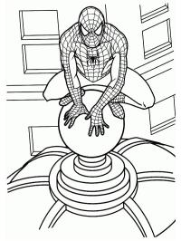 Pókember megmászik egy épületet
