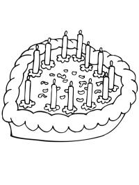 Szív alakú szülinapi torta