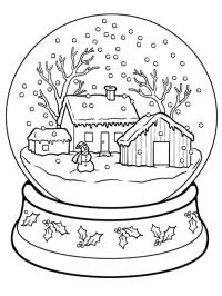 Hógömb - téli házak hóemberrel