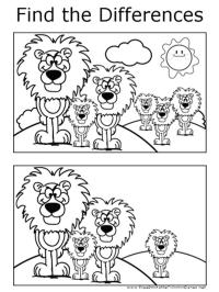 keresd a különbségeket: oroszlán