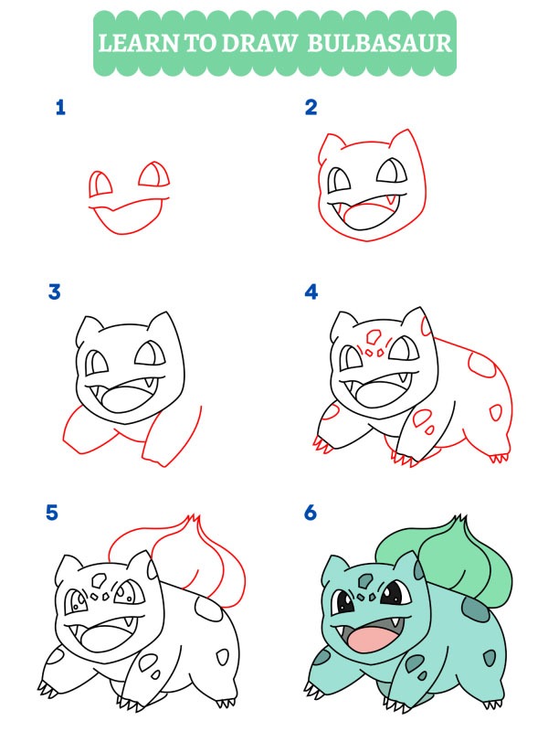 Hogyan rajzoljunk Bulbasaurt (Pokémon)?