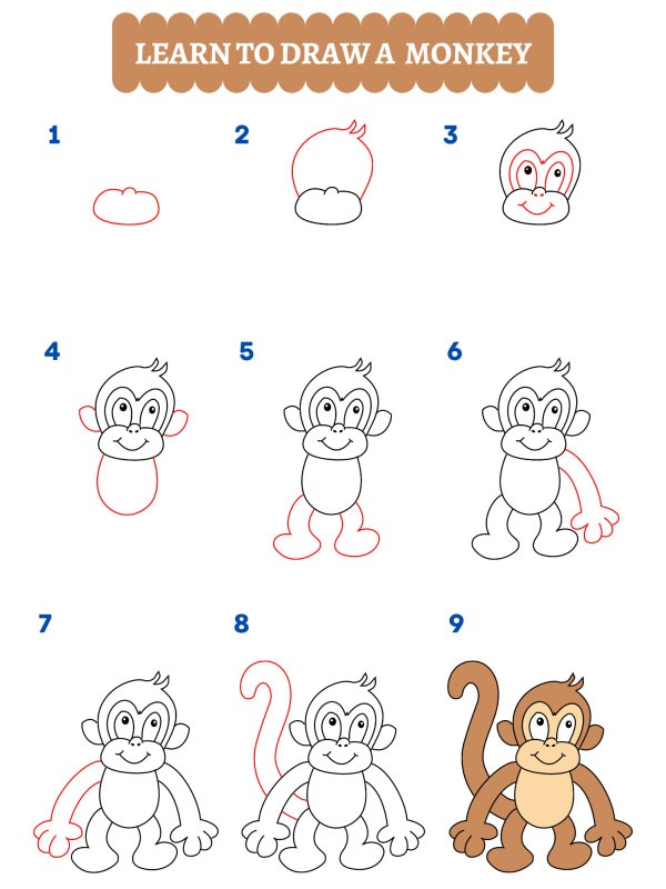 Hogy rajzolsz egy majmot