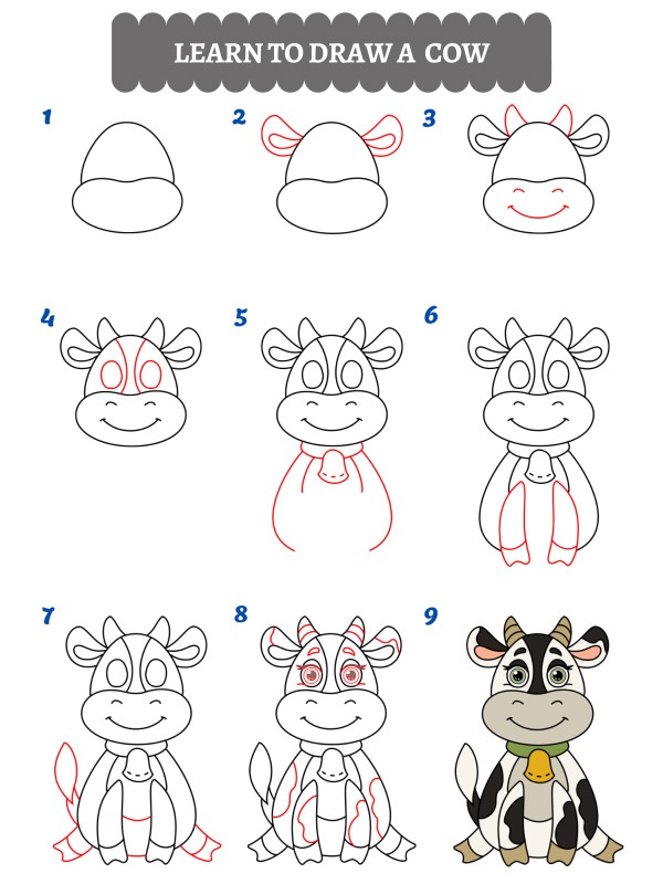 Hogy rajzolsz egy tehenet