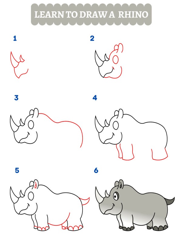 Hogyan rajzolj orrszarvút