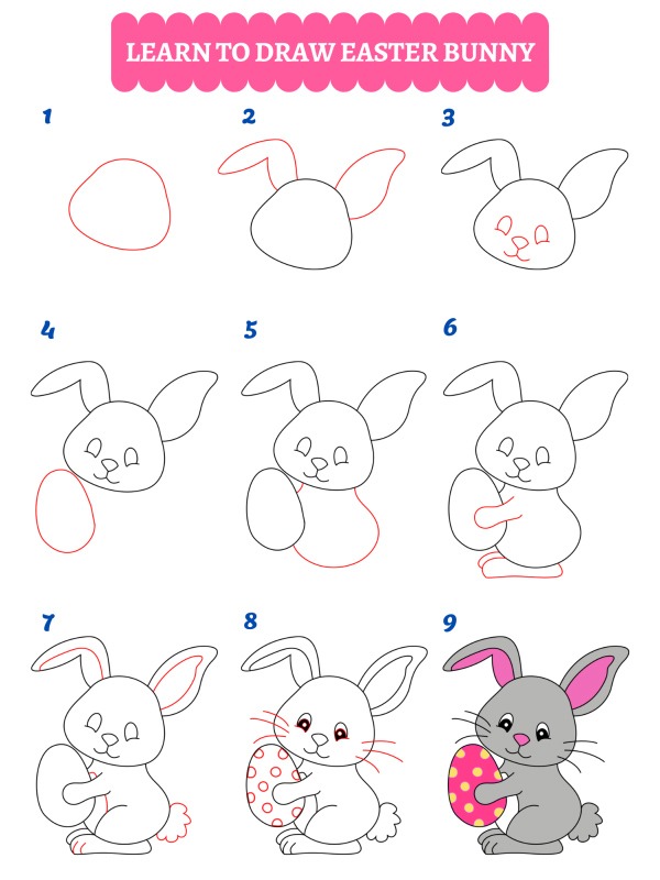 Hogy rajzolsz egy húsvéti nyuszit