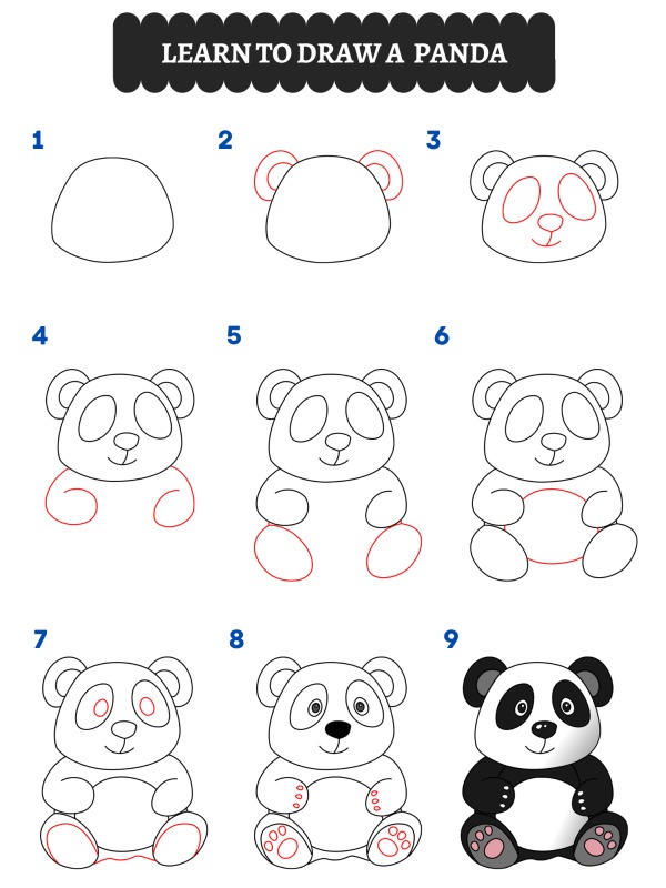 Hogy rajzolsz egy pandát