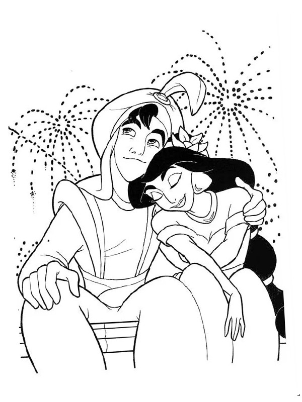 Aladdin és Jázmin hercegnő Kifestő