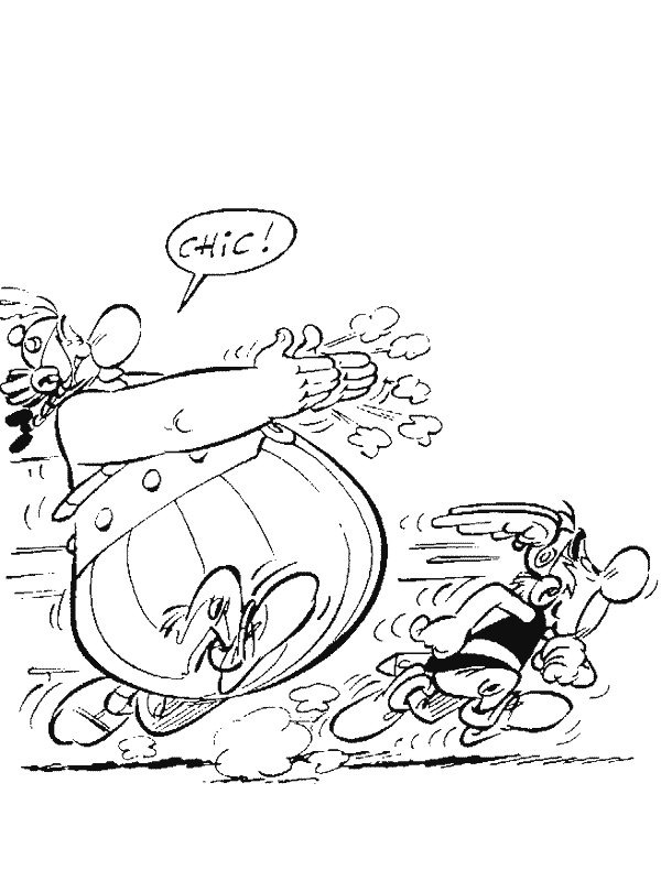 Asterix és Obelix futnak Kifestő