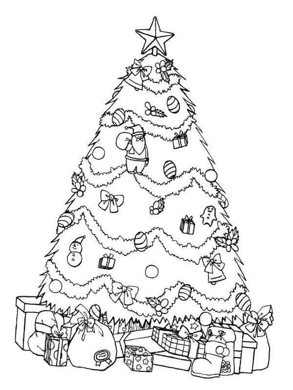 Ajándékok a karácsonyfa alatt Kifestő