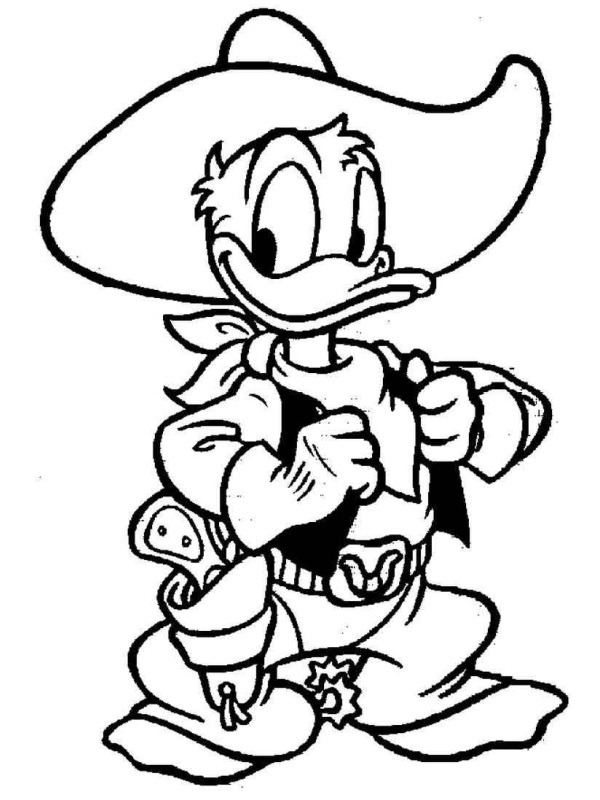 Donaldkacsa cowboynak öltözve Kifestő
