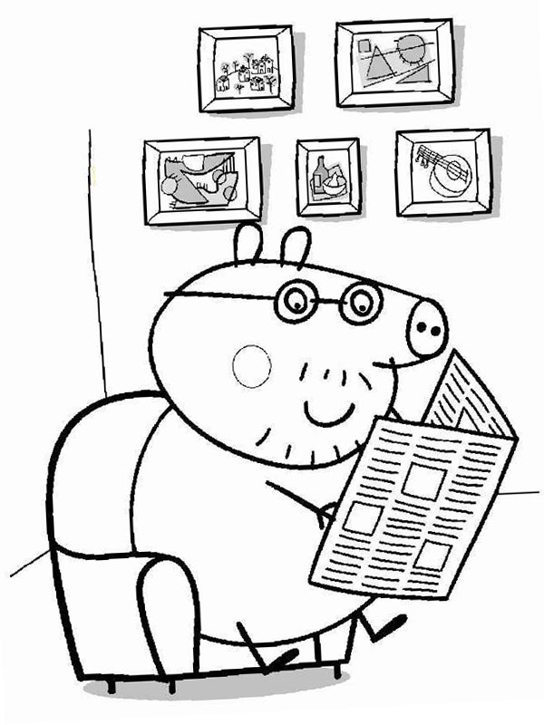 Malac papa újságot olvas Kifestő