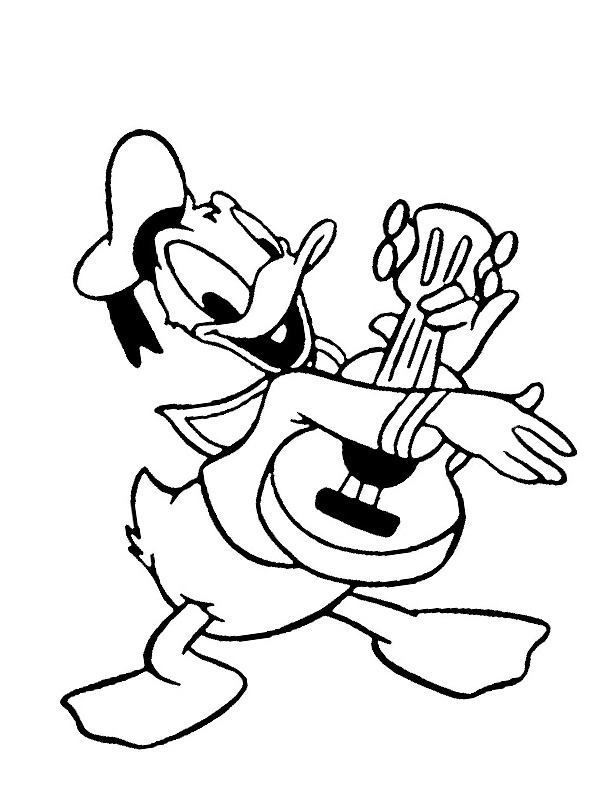 Donald kacsa gitározik Kifestő