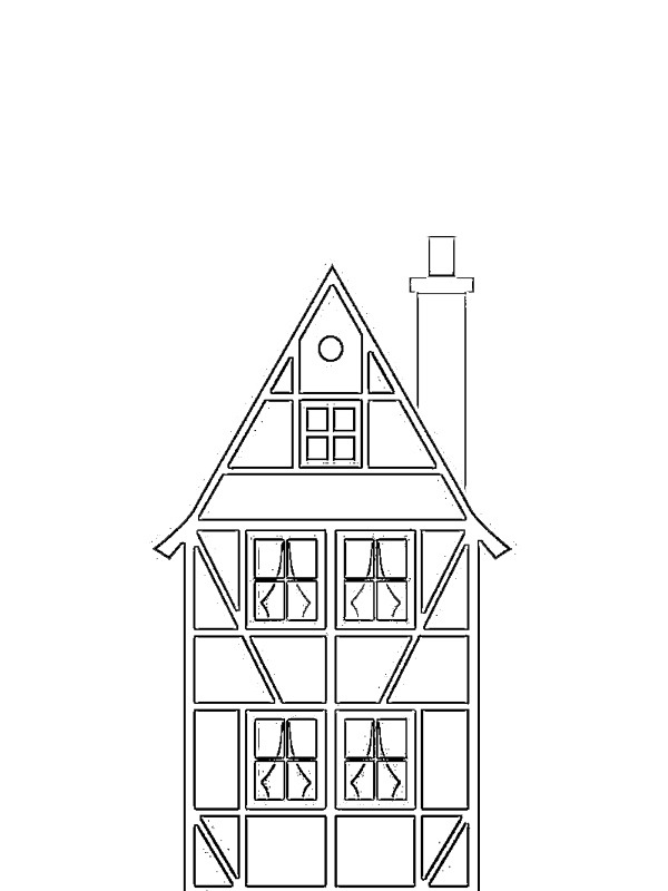 Német favázas ház (Holzfachwerk) Kifestő