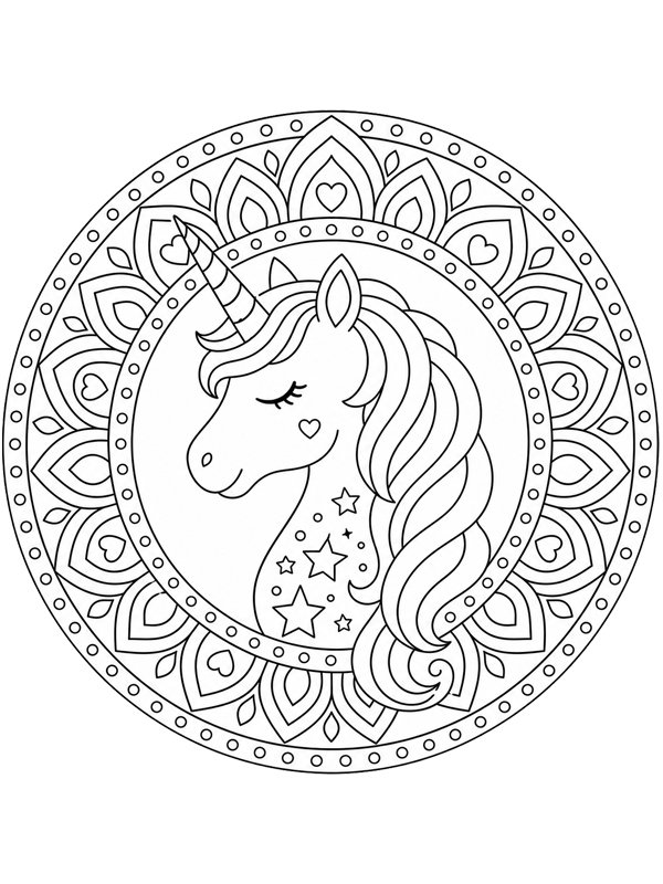 Unikornis mandala Kifestő