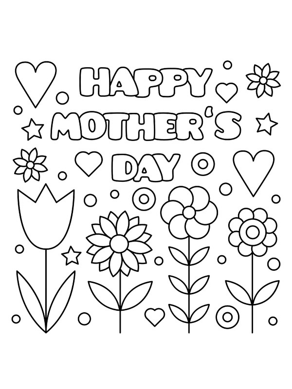 Anyák napjára, angol szöveggel (Happy Mother's Day) Kifestő
