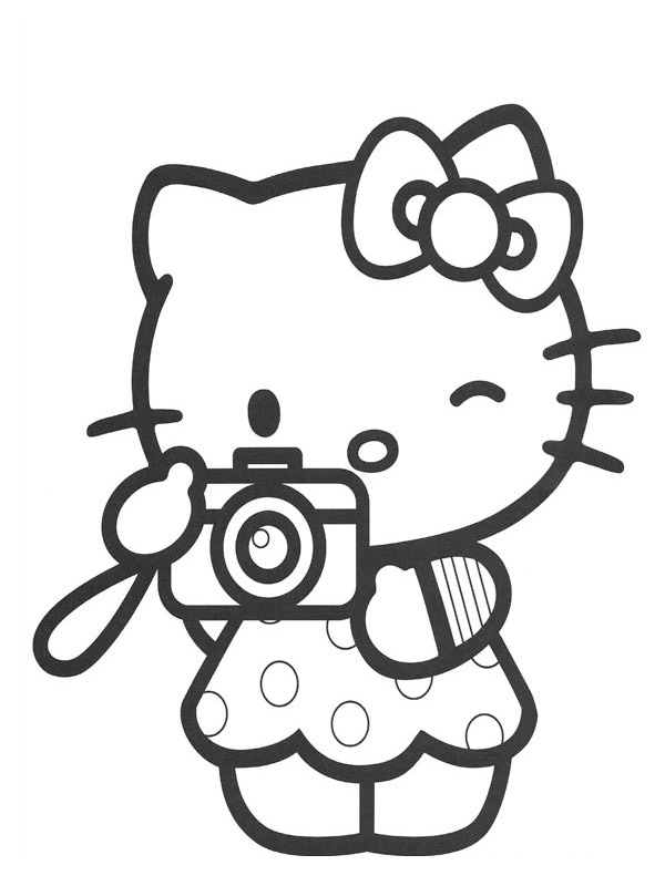 Hello Kitty fényképez Kifestő