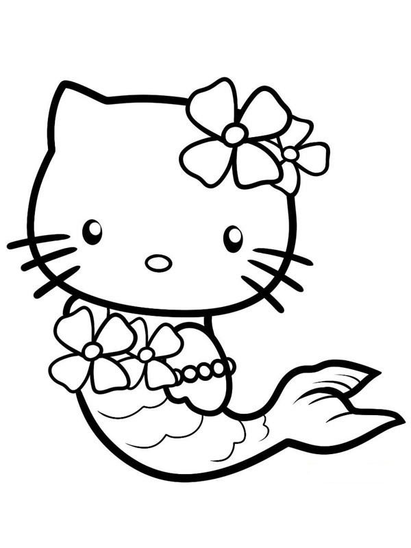 Hello Kitty hableány Kifestő
