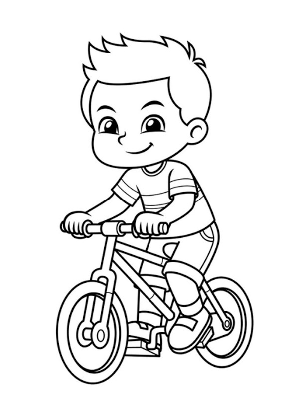 Bicikliző kisfiú Kifestő