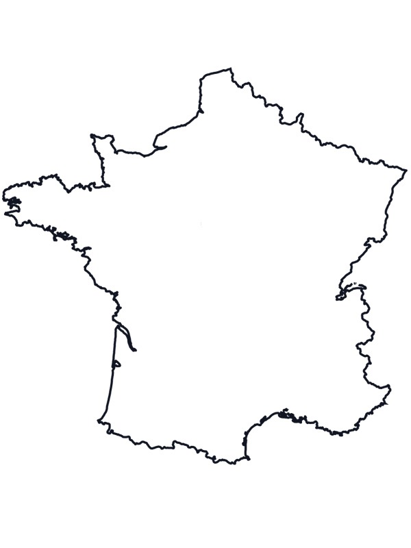 Franciaország térképe Kifestő