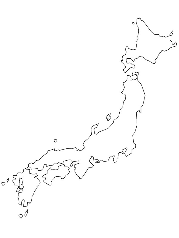 Japán térképe Kifestő