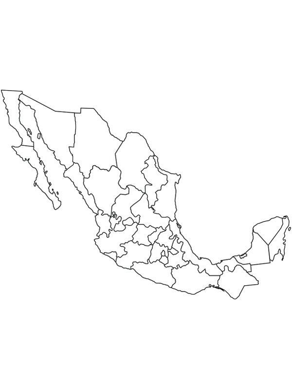 Mexikó térkép Kifestő