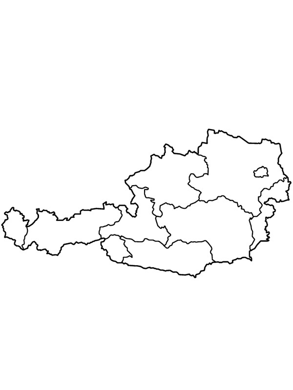 Ausztria térképe Kifestő