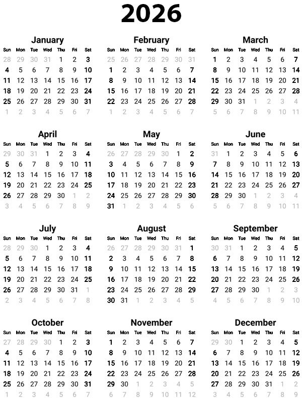 2026-os napt&aacute;r Kifestő