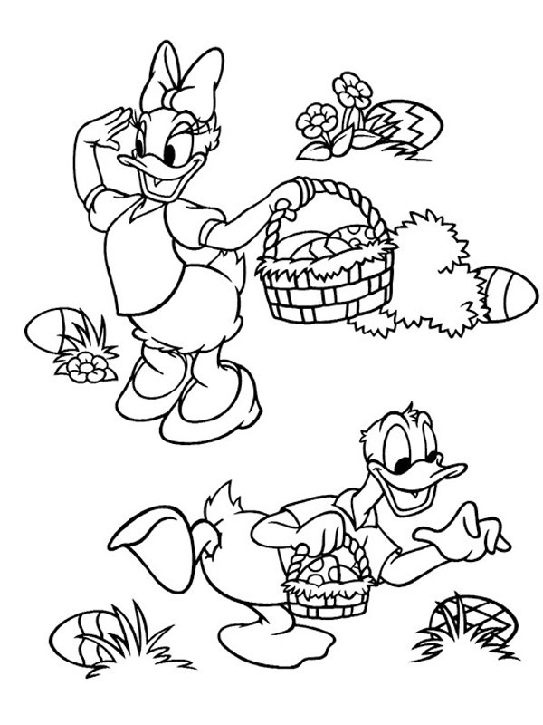 Daisy és Donaldkacsa húsvéti tojást keres Kifestő