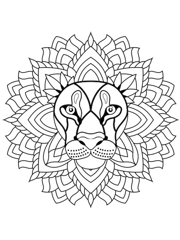 Mandala oroszlánfej Kifestő