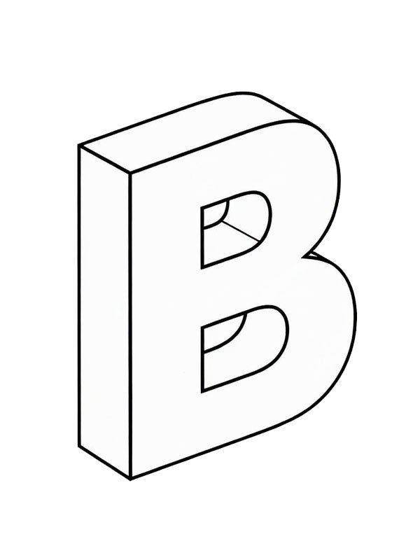 3D-s B betű Kifestő