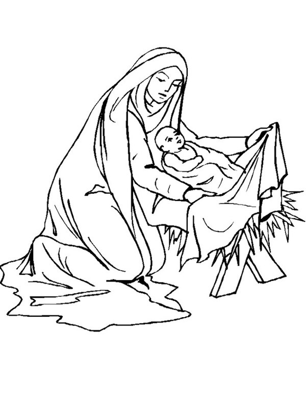 Mária a kisded Jézussal Kifestő