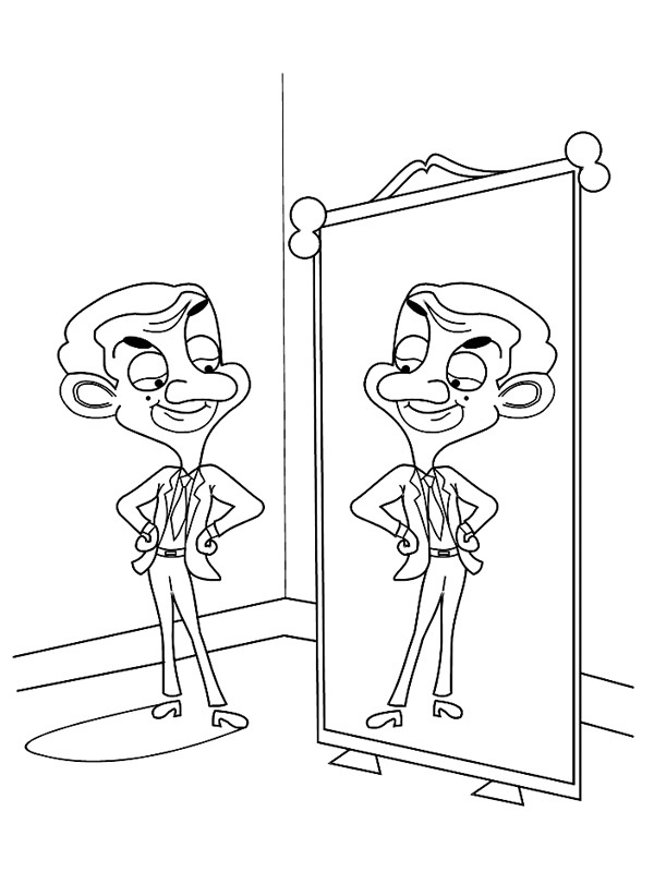 Mr. Bean a tükör előtt Kifestő