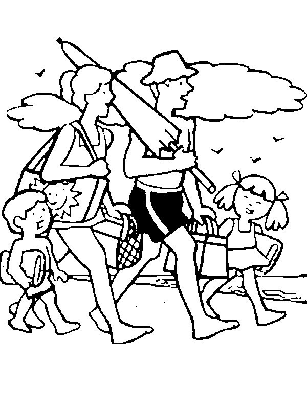 A család a strandra megy Kifestő