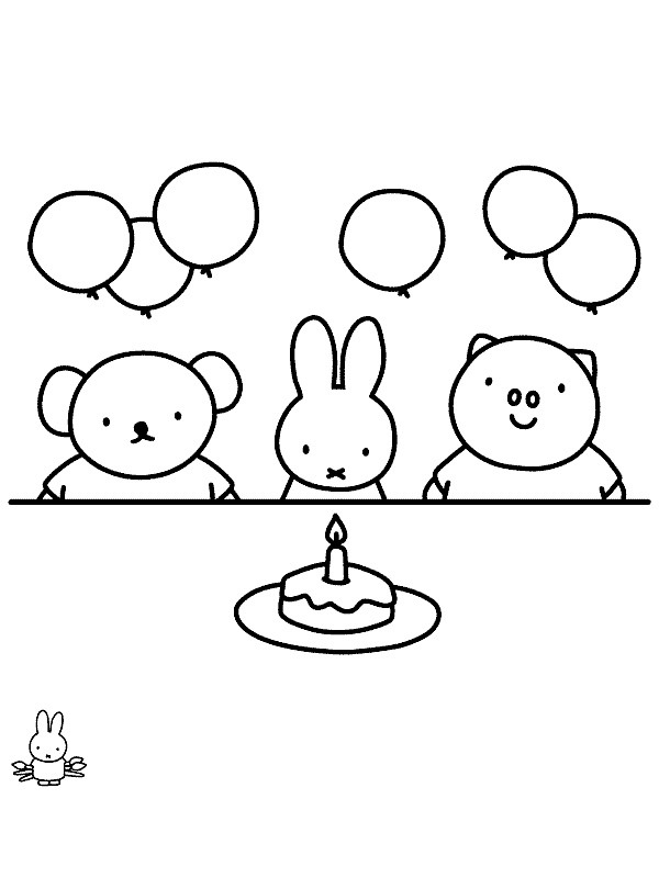 Miffy nyuszi születésnapja Kifestő