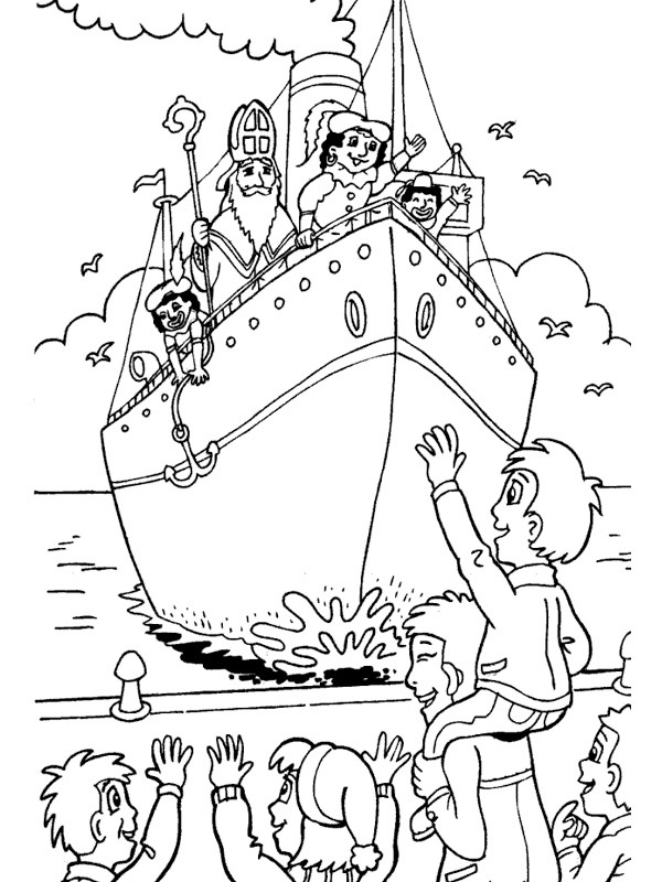 A holland Mikulás érkezése hajóján Kifestő
