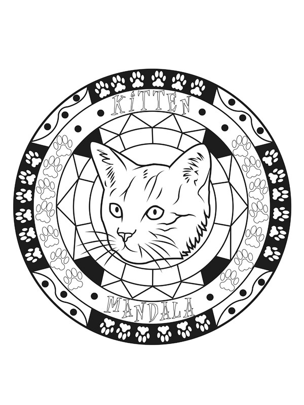 Kaleidoszkóp macska Kifestő