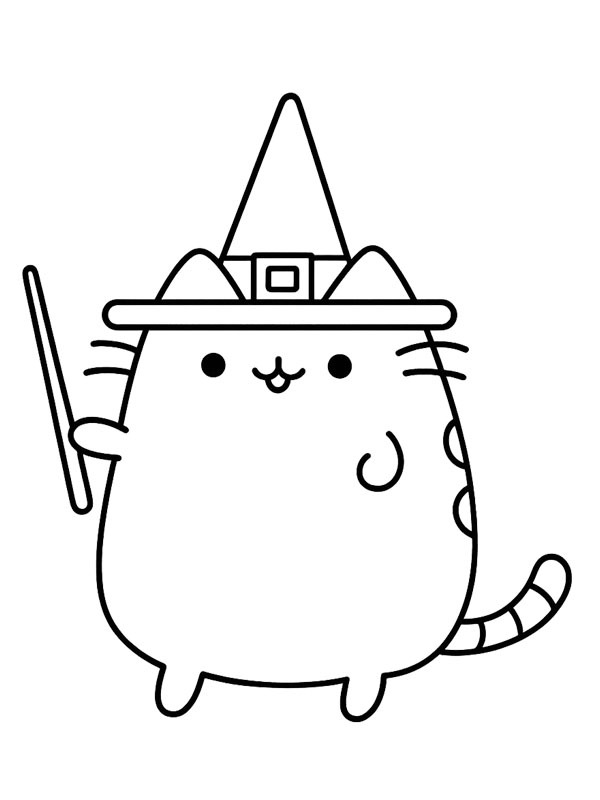 Pusheen boszork&aacute;ny Kifestő