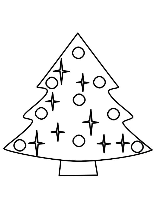 Karácsonyfa - egyszerű, csúcsdisz nélkül Kifestő