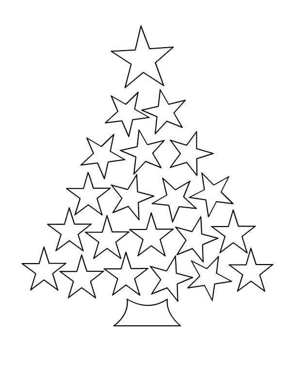 Karácsonyfa csillagokból Kifestő