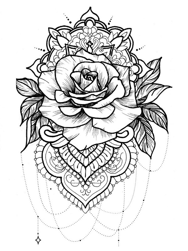 Rózsa tetoválás Kifestő